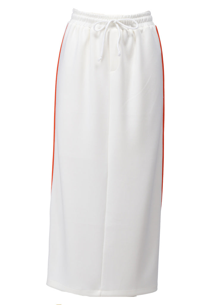 K-design - Rok met split en piping (A709Ecru) - What Els!