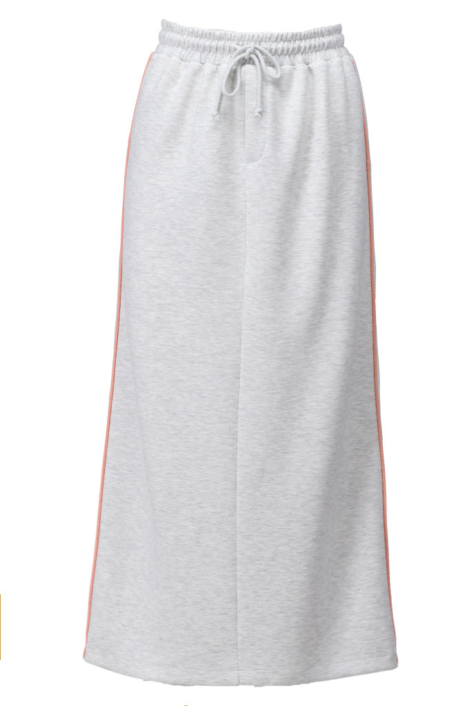 K-design - Rok met split en piping (A709Light grey mélange) - What Els!
