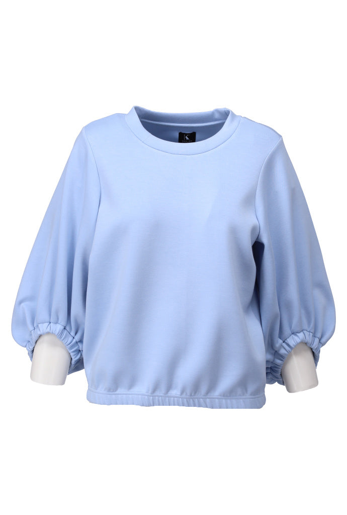 K-design - Top met ronde hals en speciale mouwen (A712Light blue) - What Els!