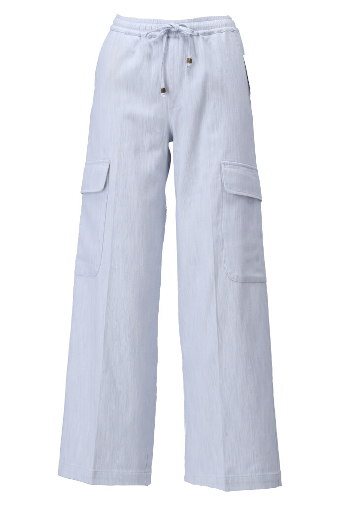 K-design - Cargo broek met plooi in jeans look (A732Light blue jeans) - What Els!