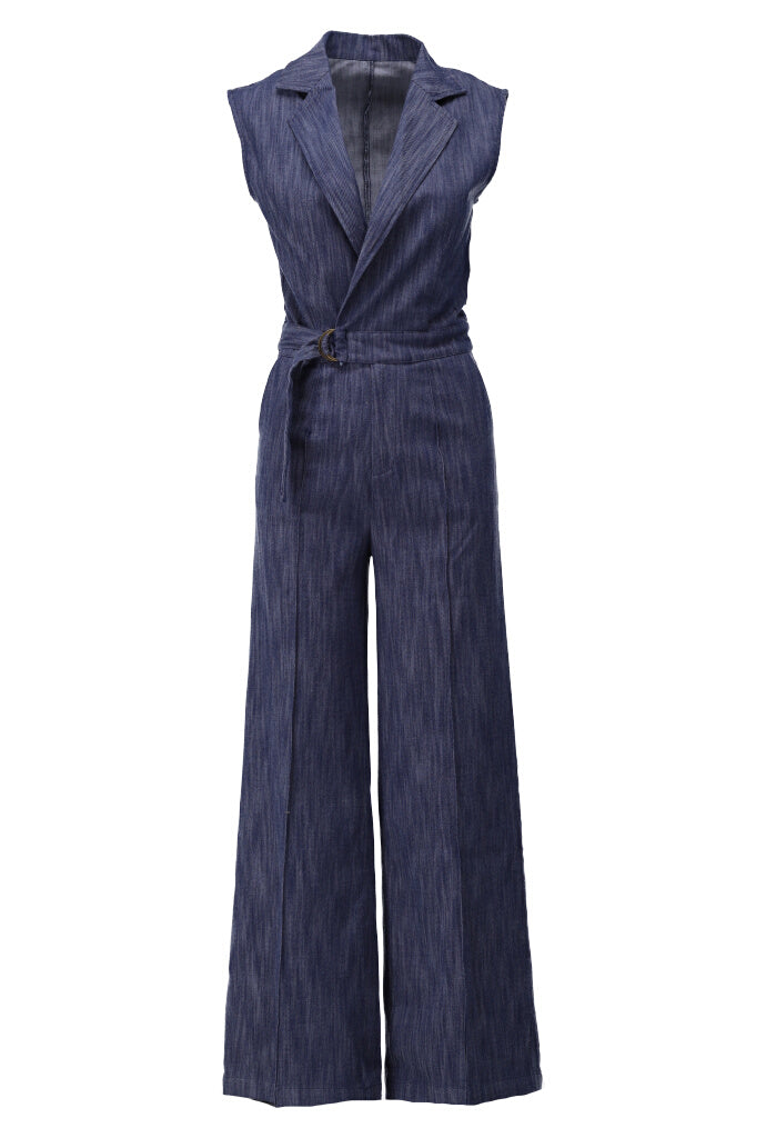 K-design - Jumpsuit in jeans look (A736Dark blue jeans) - What Els!