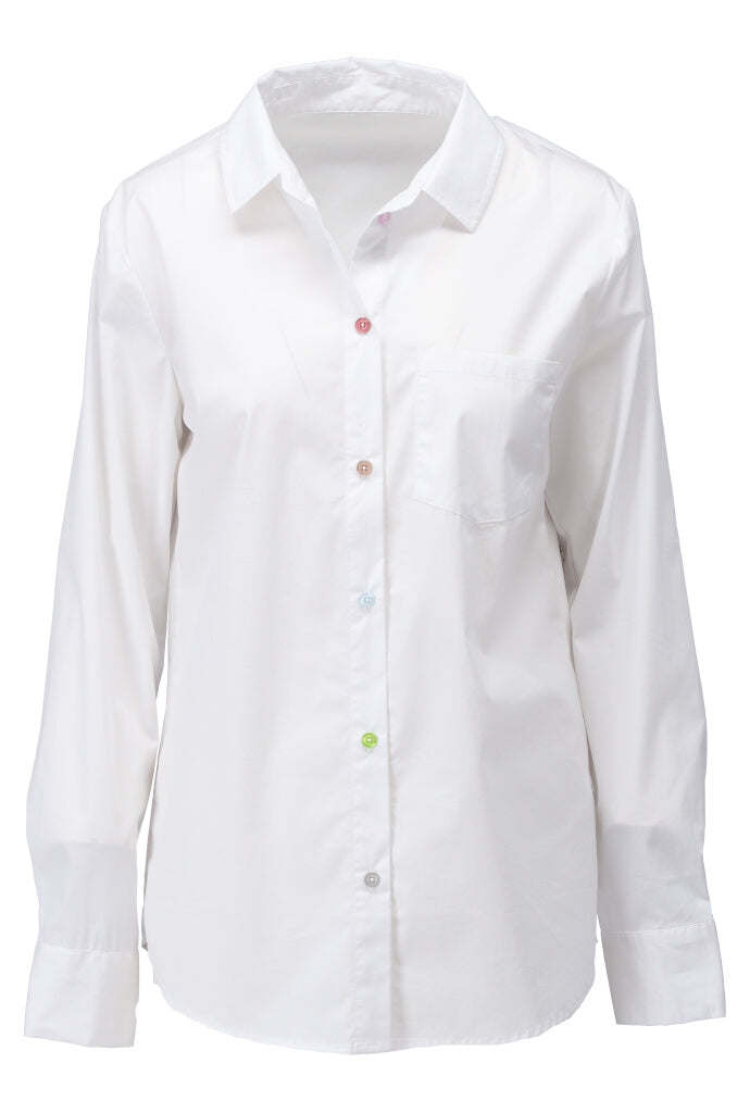 K-design - Blouse met gekleurde knopen (A754White) - What Els!