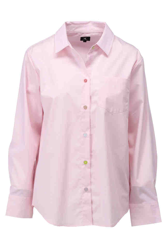 K-design - Blouse met gekleurde knopen (A754barely pink) - What Els!