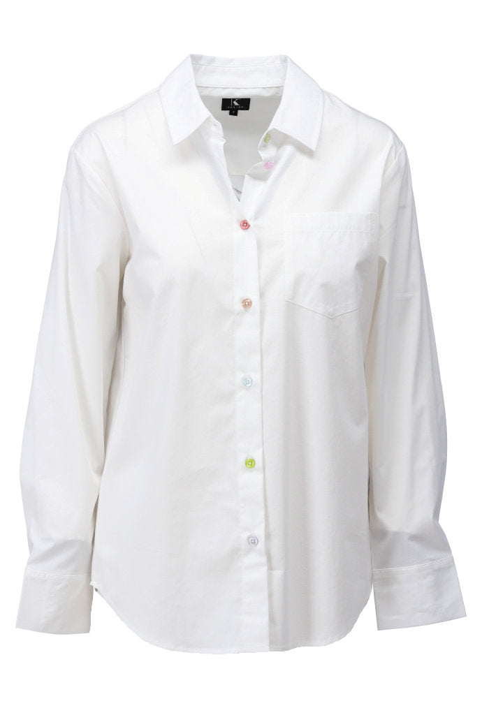 K-design - Blouse met gekleurde knopen (A754White) — packshot white