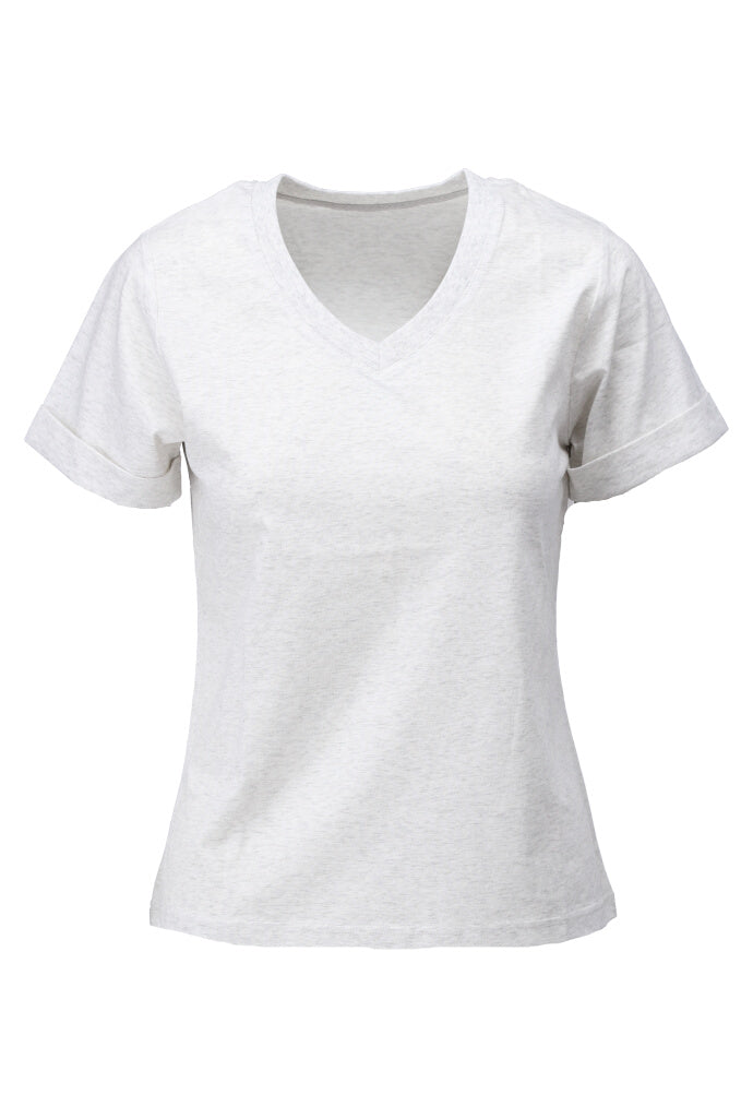 K-design - T-shirt met V-hals (A790Grey Melange) - What Els!