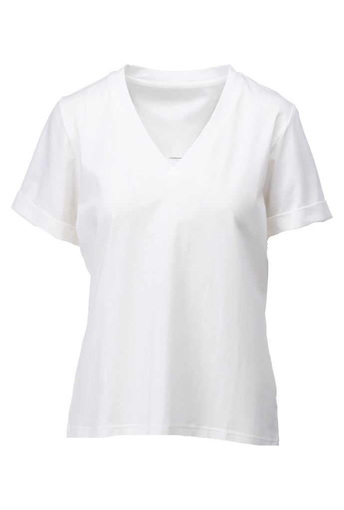 K-design - T-shirt met V-hals (A790White) - What Els!
