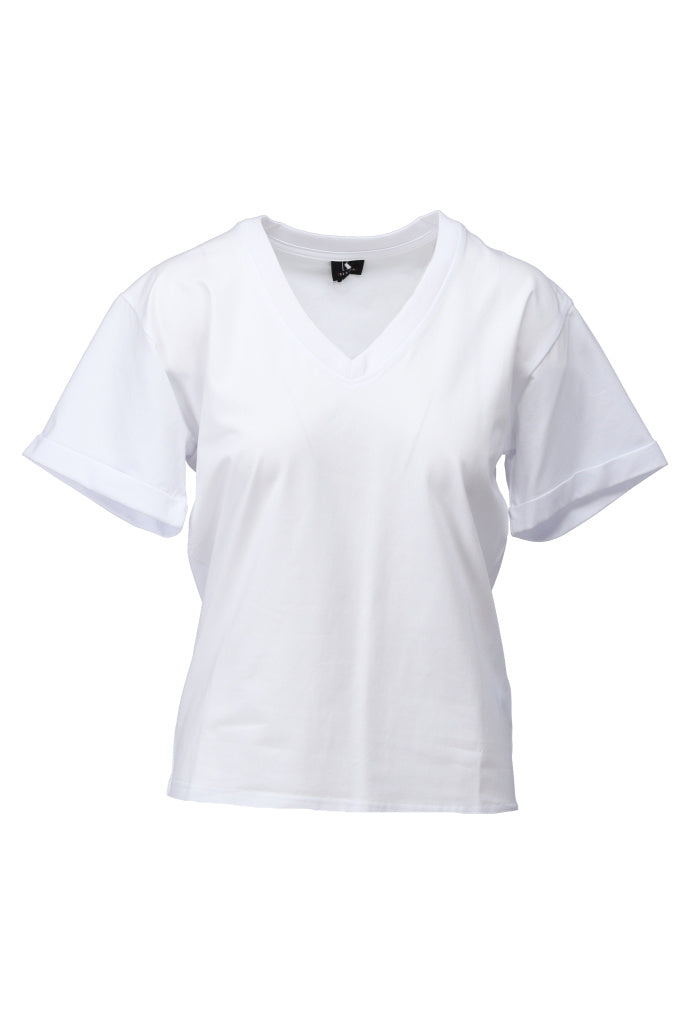 K-design - T-shirt met V-hals (A790White) — packshot white