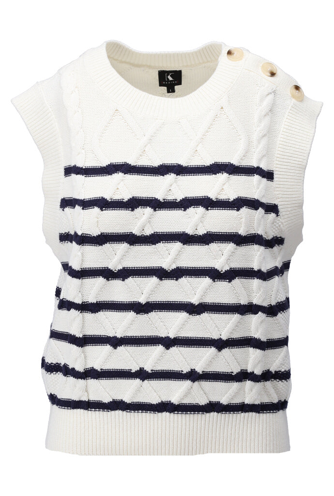 K-design - Spencer in marine stijl (A801Ecru) - What Els!