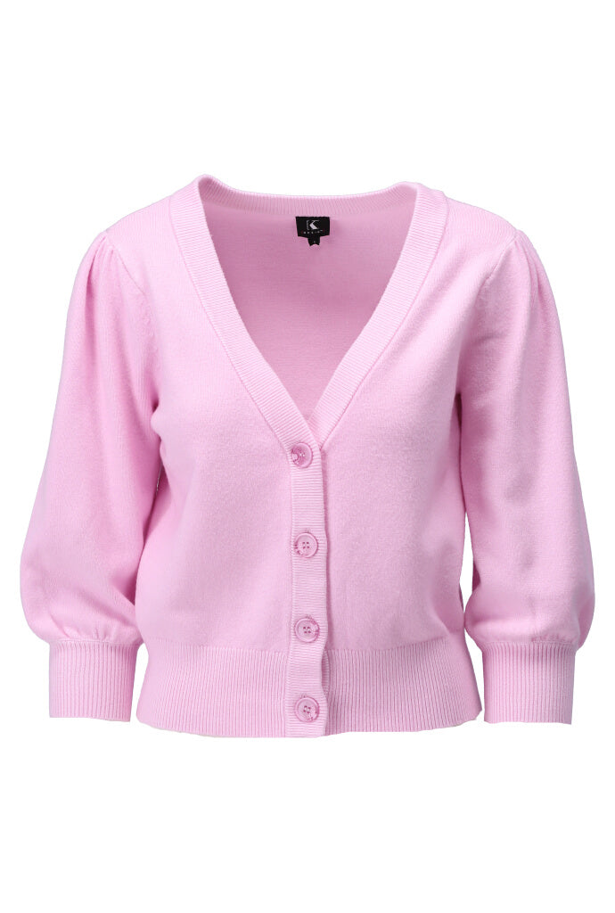 K-design - Cardigan met V-hals (A807Pink tulle) - What Els!