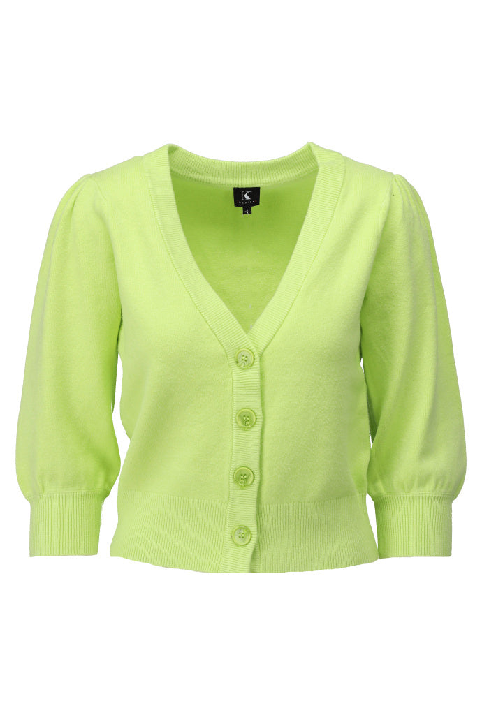 K-design - Cardigan met V-hals (A807Sharp green) - What Els!