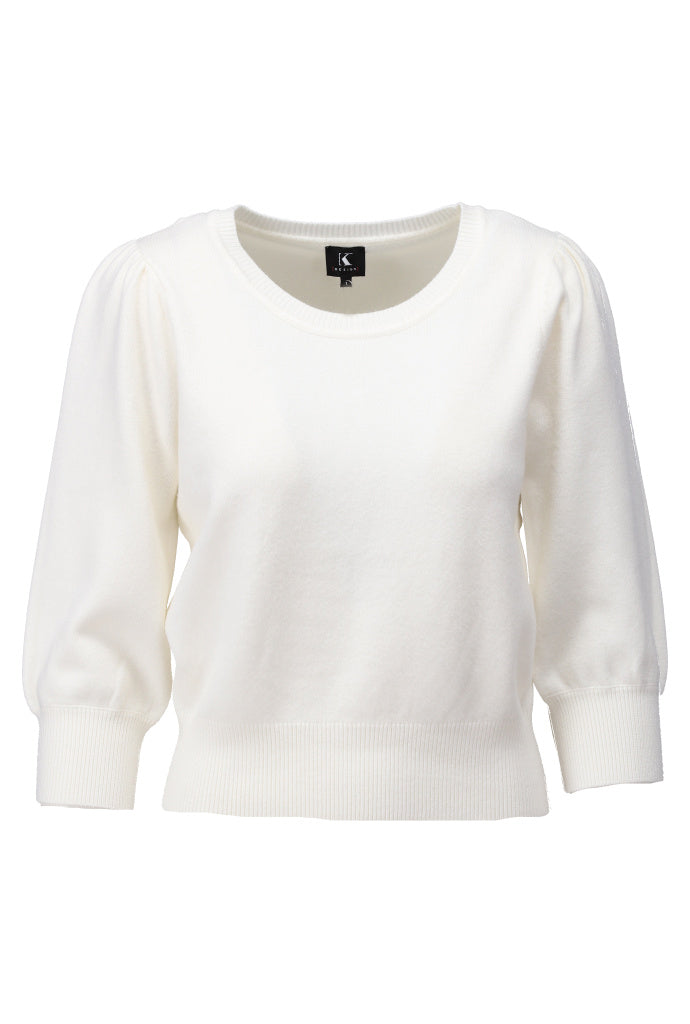 K-design - Basic pull ronde hals (A808Ecru) - What Els!