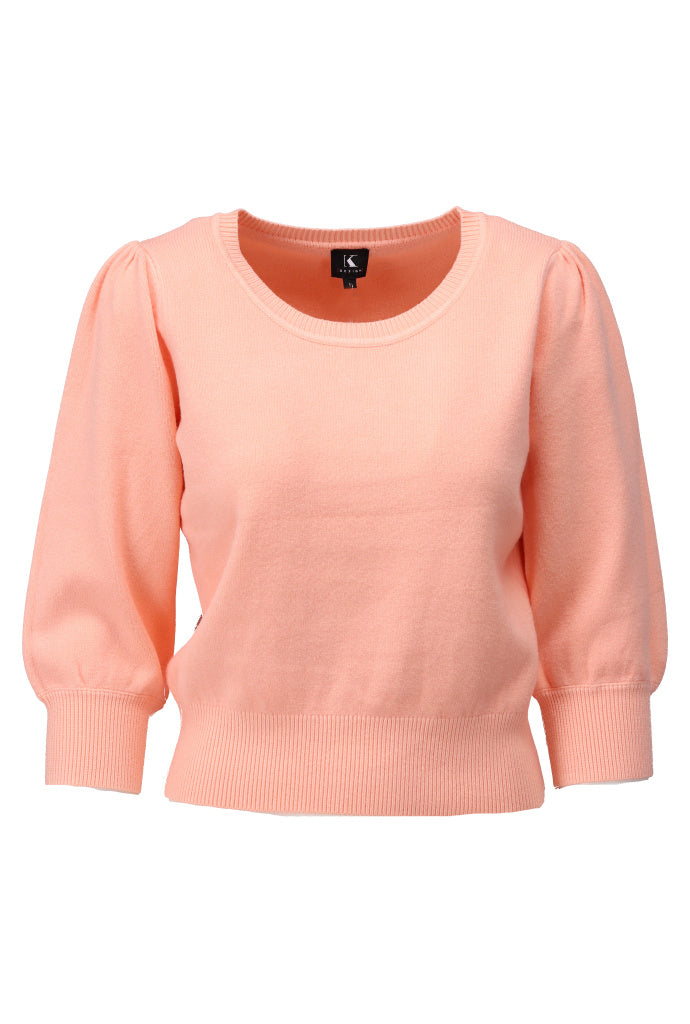 K-design - Basic pull ronde hals (A808Peach nectar) - What Els!