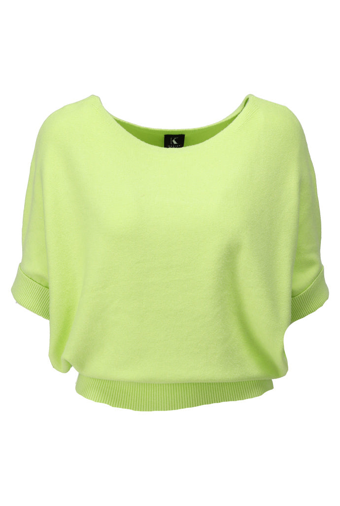 K-design - Basic pull met vleermuis mouwen (A809Sharp green) - What Els!