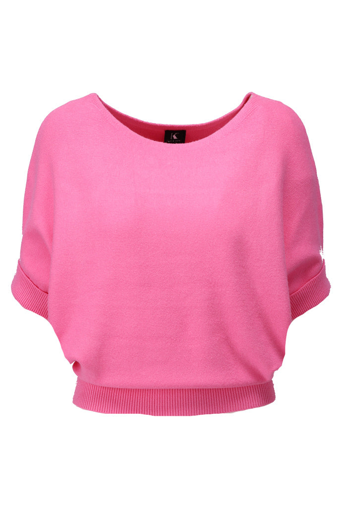 K-design - Basic pull met vleermuis mouwen (A809Azalea pink) - What Els!