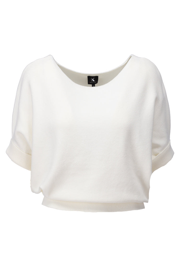K-design - Basic pull met vleermuis mouwen (A809Ecru) - What Els!