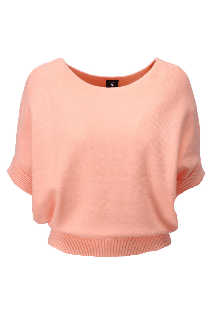 K-design - Basic pull met vleermuis mouwen (A809Peach nectar) - What Els!