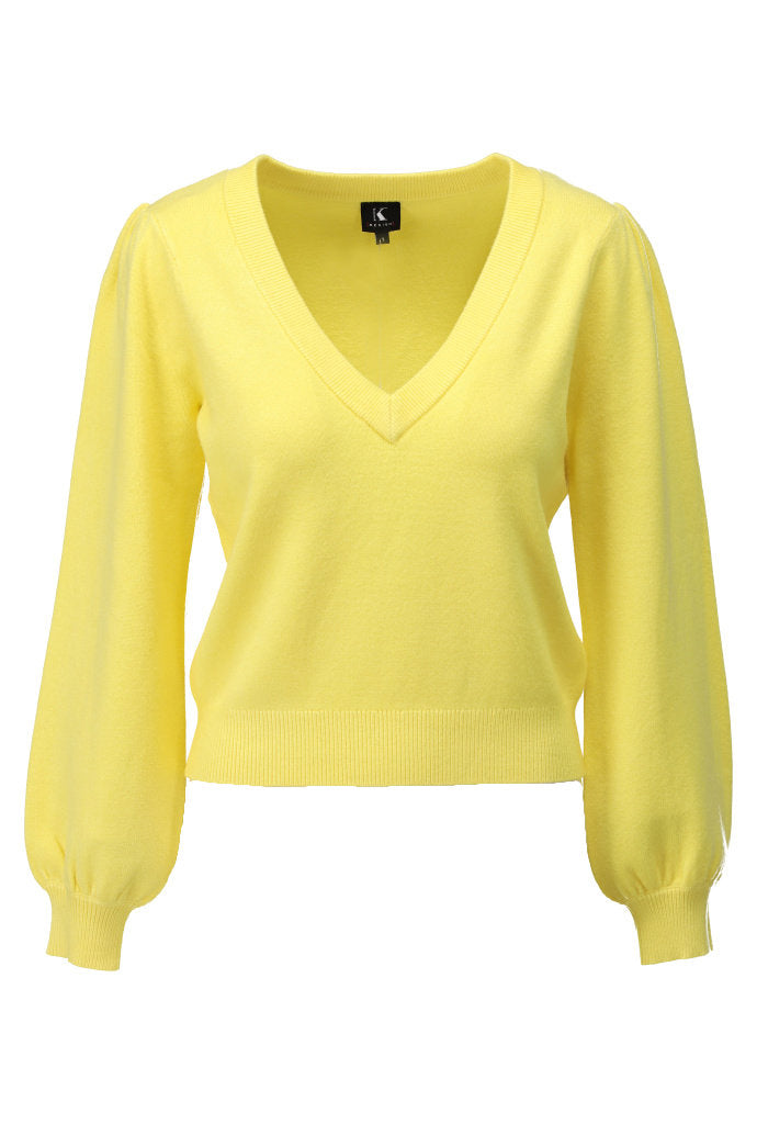 K-design - Pull met V-hals (A812Goldfinch) - What Els!