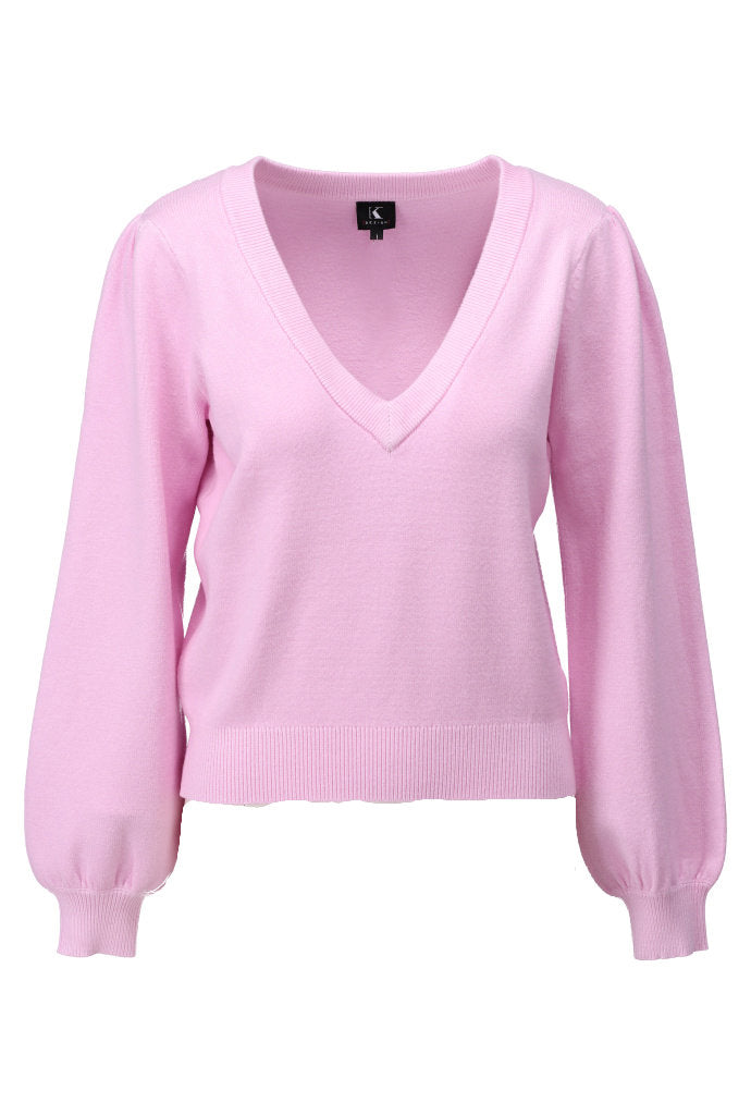 K-design - Pull met V-hals (A812Pink tulle) - What Els!