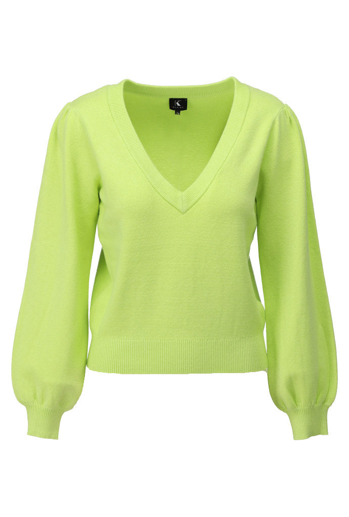 K-design - Pull met V-halsl (A812Sharp green) - What Els!