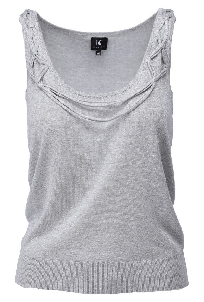 K-design - Mouwloze top (A820Silver lurex) - What Els!