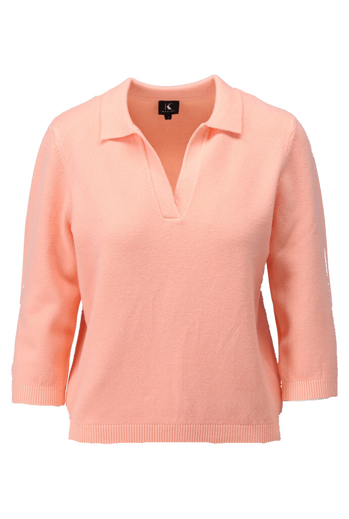K-design - Pull met polo kraag (A828Peach nectar) - What Els!