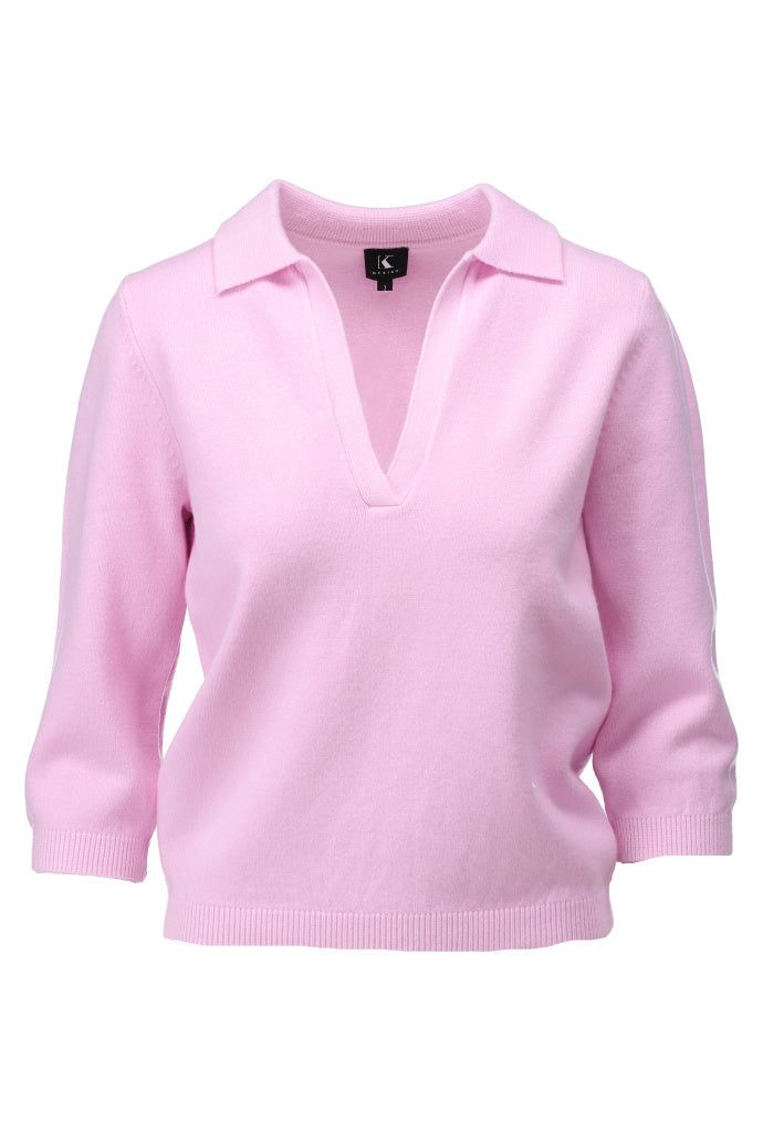 K-design - Pull met polo kraag (A828Pink tulle) - What Els!