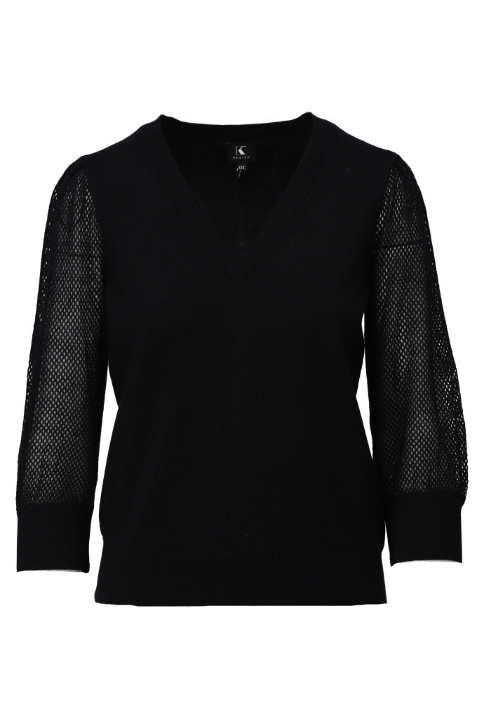 K-design - Pull met V-hals (A836Black) - What Els!
