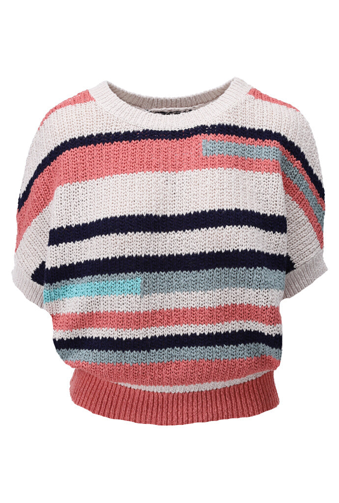 K-design - Gestreepte pull met vleermuismouwen (A837Stripe design) - What Els!