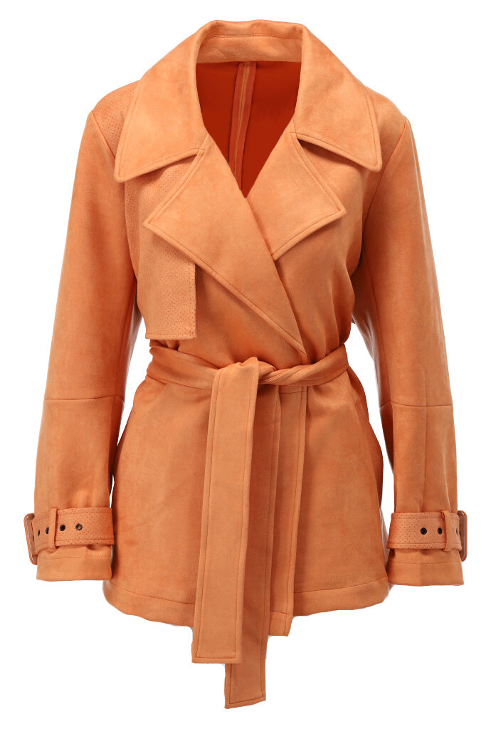 K-design - Jas in vegan daim (A901Caramel) - What Els!