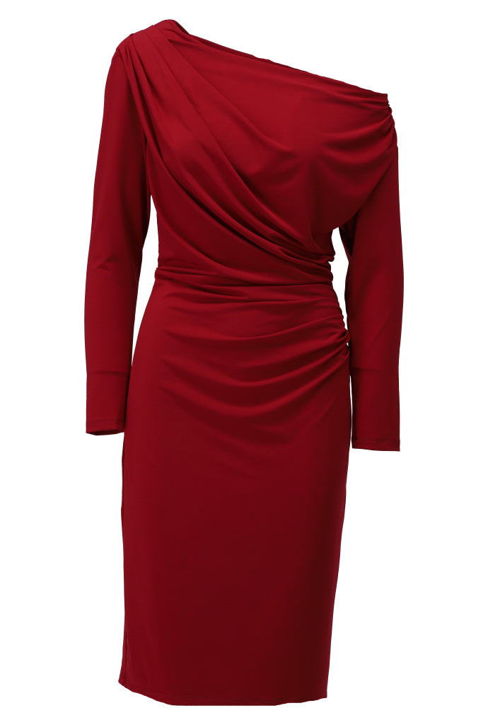 K-Design Asymmetrische bodycon jurk - B190 - Rood