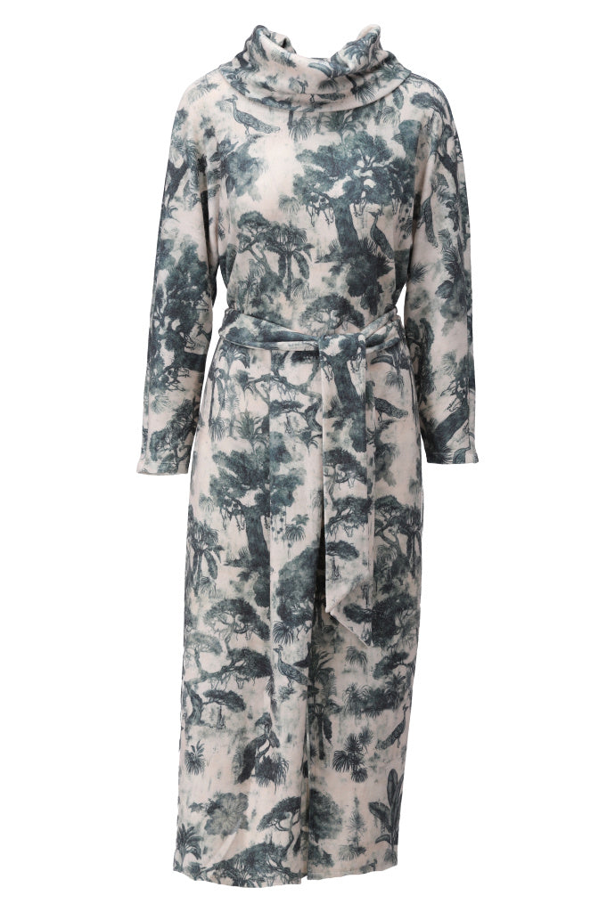 K-Design Jurk met rolkraag & design - B404 - Beige