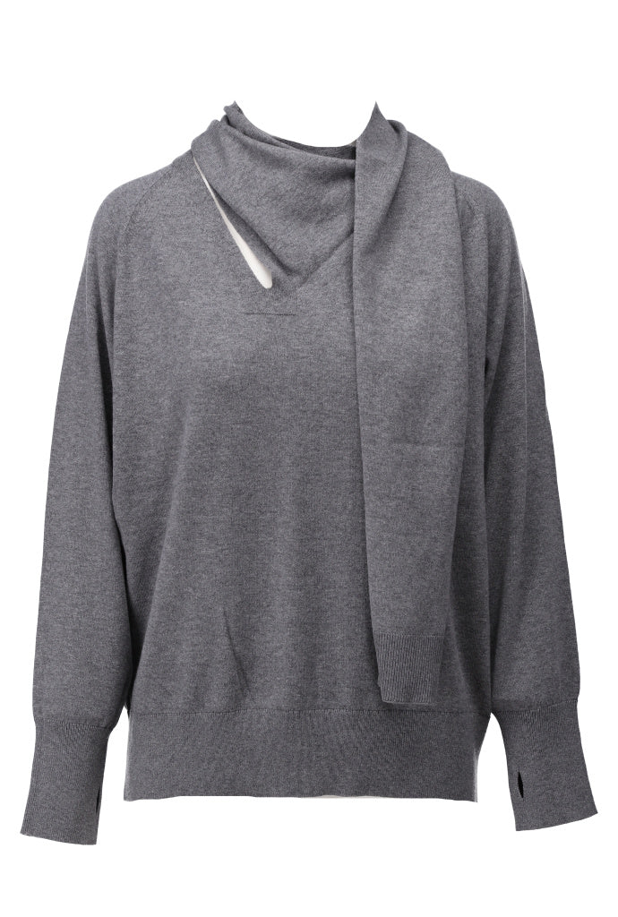K-Design - Pull met vaste sjaal (B801)