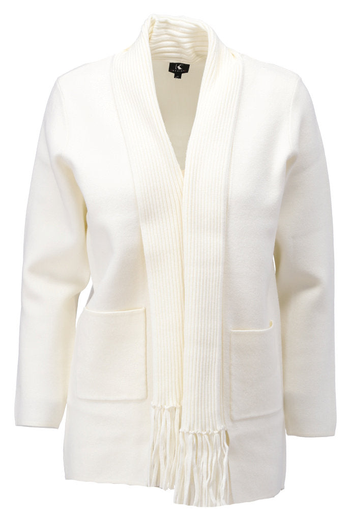 K-Design Cardigan met franjes - B808 - Wit