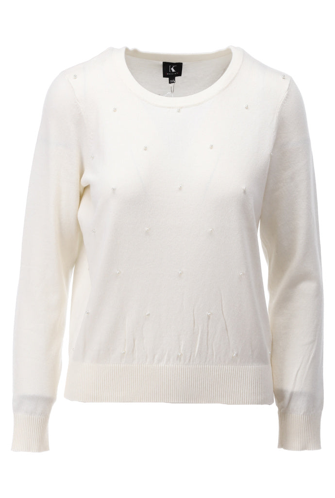 K-Design Pull met parels - B824 - Wit