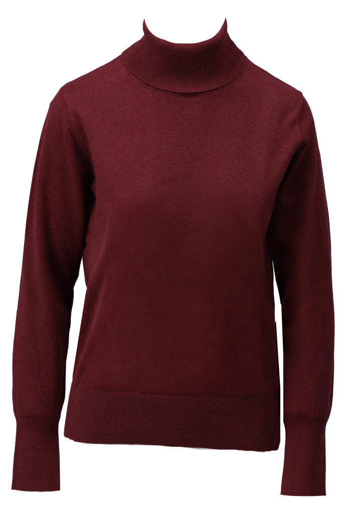 K-Design - Pull met rolkraag (B873) — packshot maroon