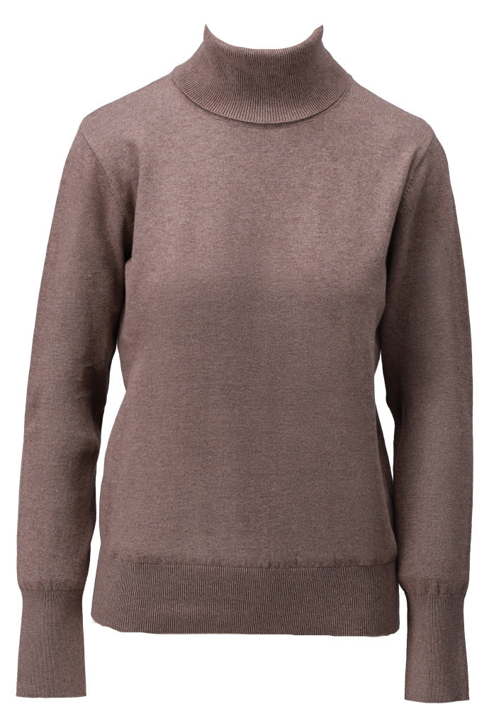 K-Design - Pull met rolkraag (B873) — packshot taupe