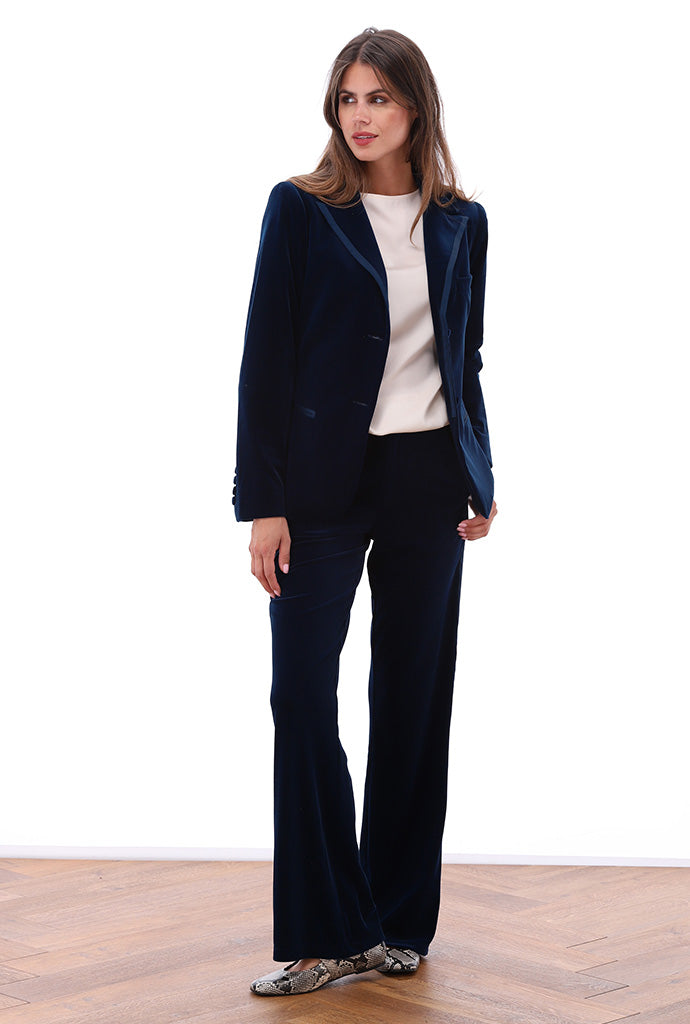 K-Design - Fluweel blazer met satijn details (B600)