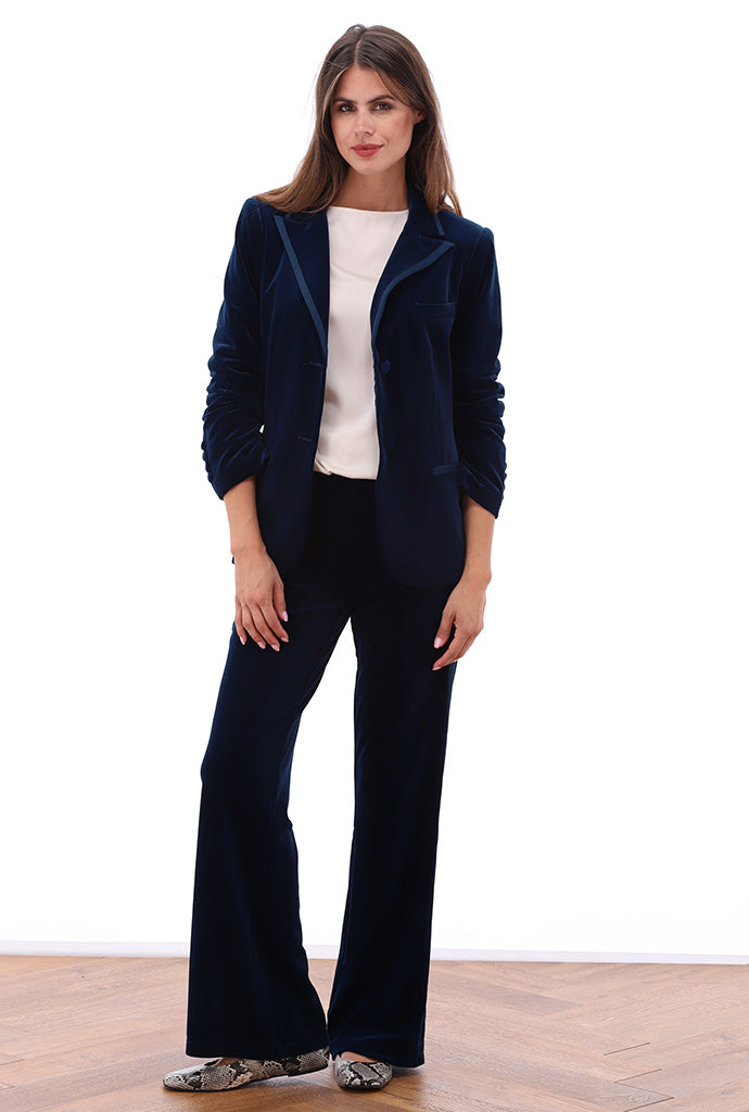 K-Design - Fluweel blazer met satijn details (B600)