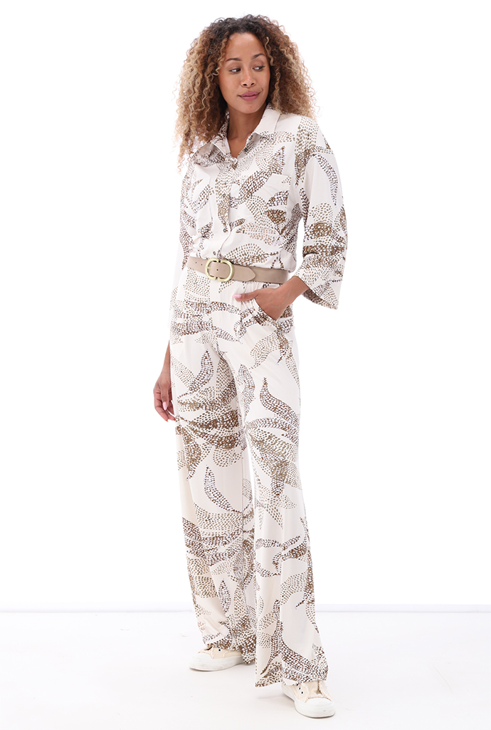 K-design - Broek met print en bijpassende riem (A211P978) - What Els!