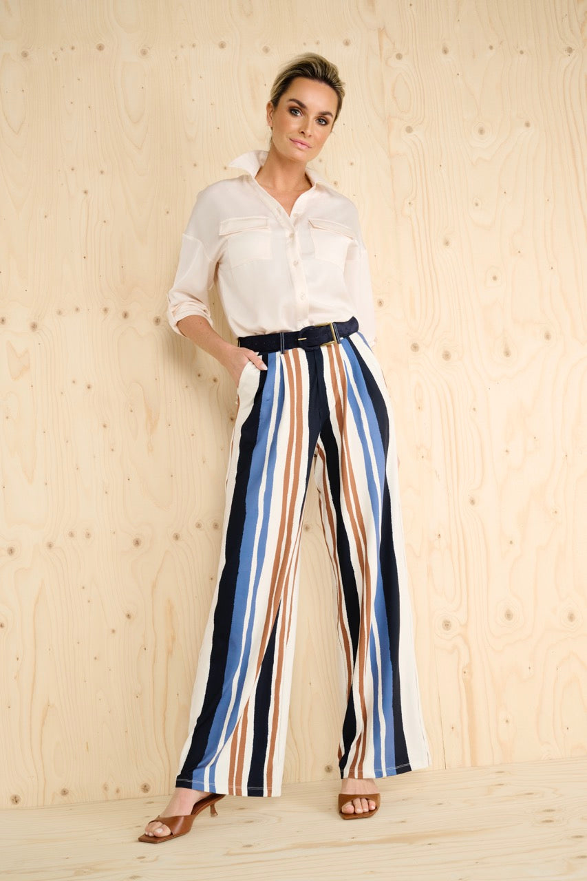 K-design - Broek met print en bijpassende riem (A124P913) - What Els!