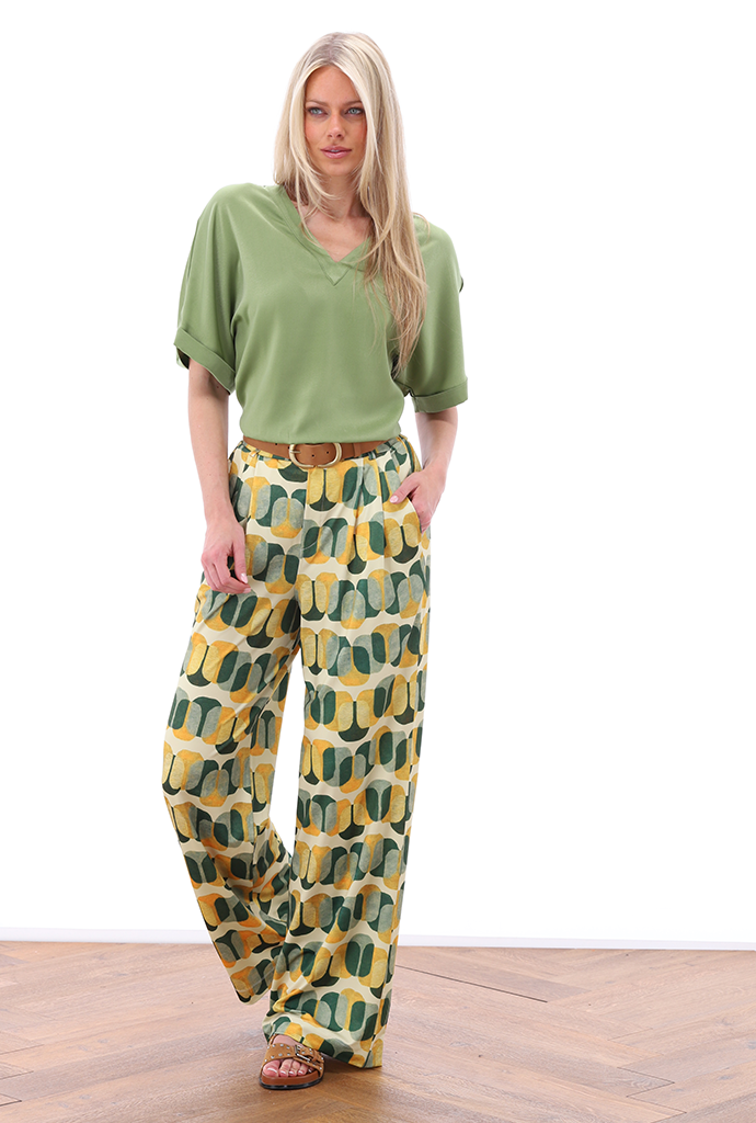 K-design - Broek met print en bijpassende riem (A211P985)