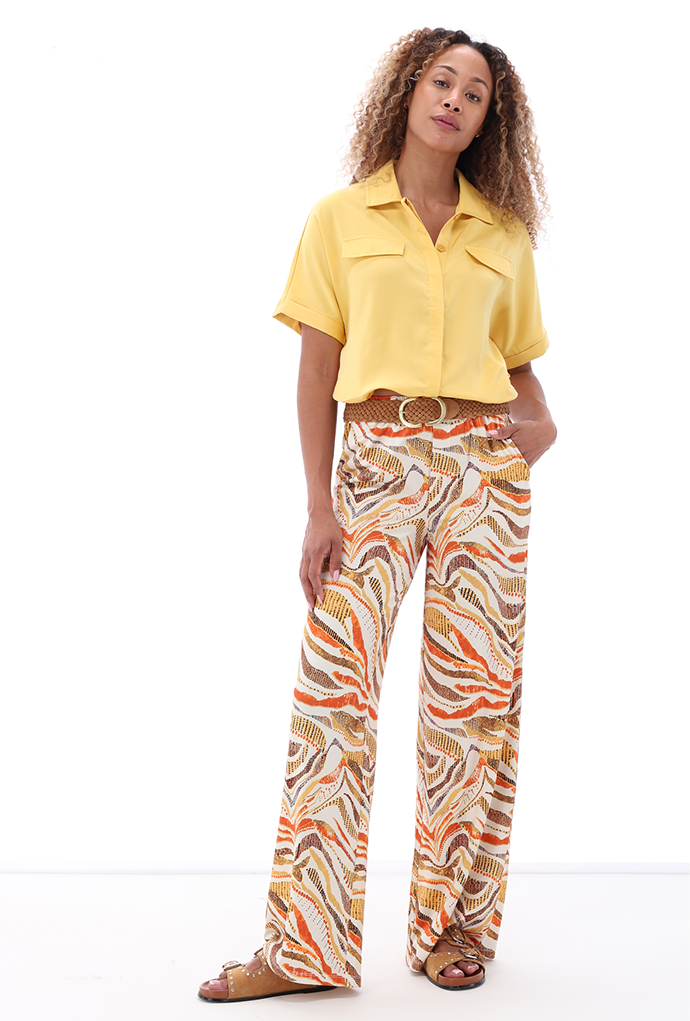 K-design - Broek met print en bijpassende riem (A203P987) - What Els!