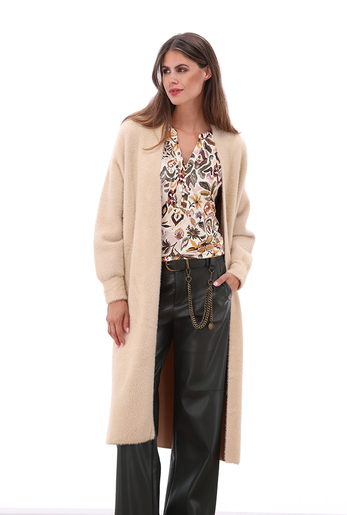 K-Design - Lange cardigan met wijde mouwen en zakken (B819)