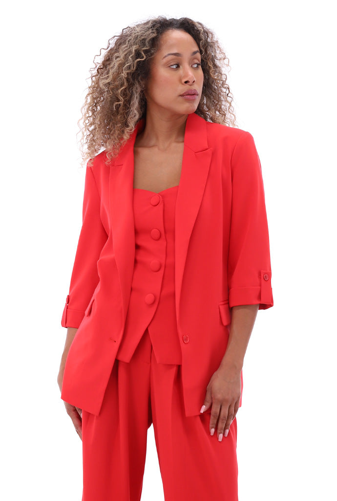 K-design - Blazer avec 2/3 mouwen et das