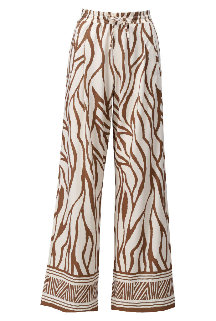 K-design - Broek met print en trekkoord (C206)