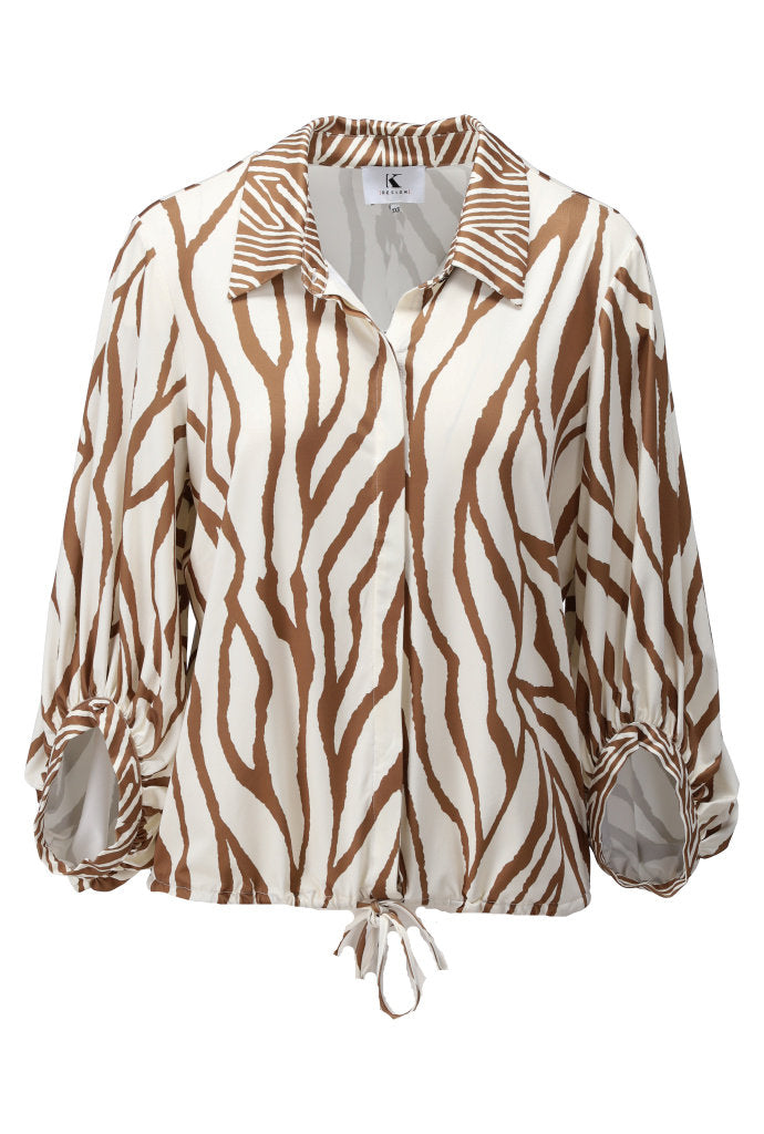 K-design - Blouse met print en pofmouwen (C207)