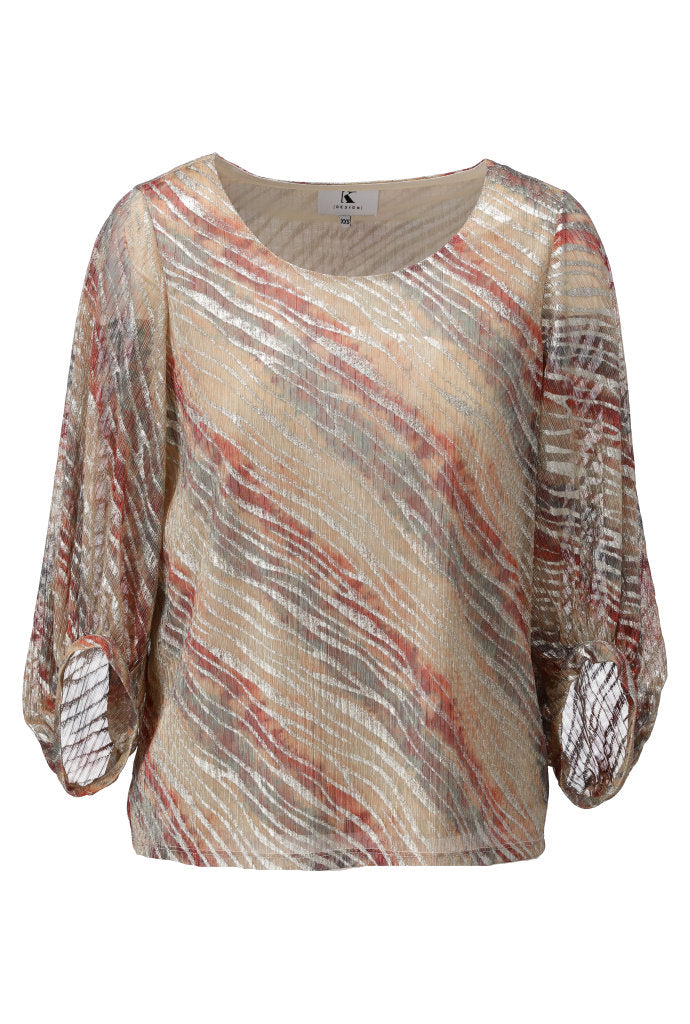 K-design - Top met lurex en pofmouwen (C251)