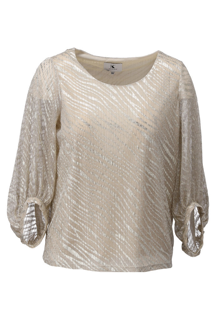 K-design - Top met lurex en pofmouwen (C251)