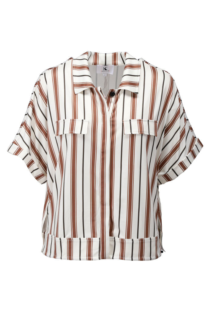 K-design - Blouse met strepen & zakjes (C306)