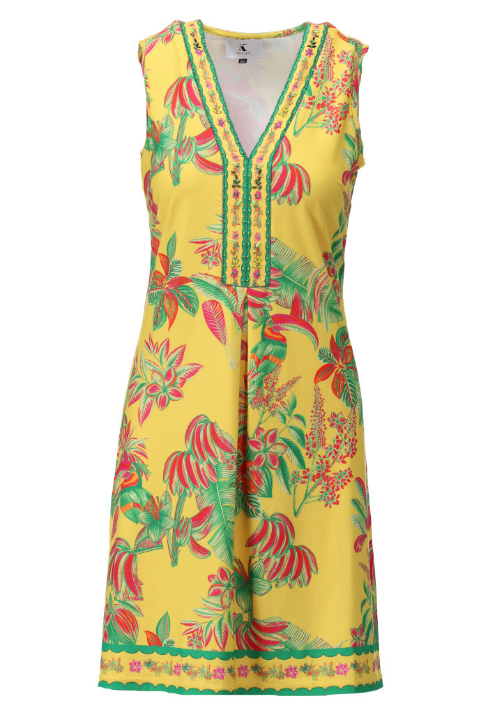K-design - Mouwloze jurk met print (C400)